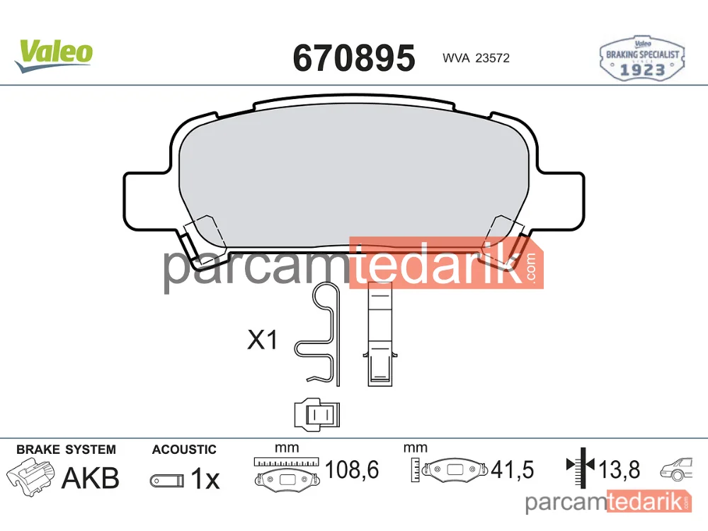 670895 | Fren Balatası (Arka) — Subaru Forester, Subaru Impreza, Subaru Legacy III